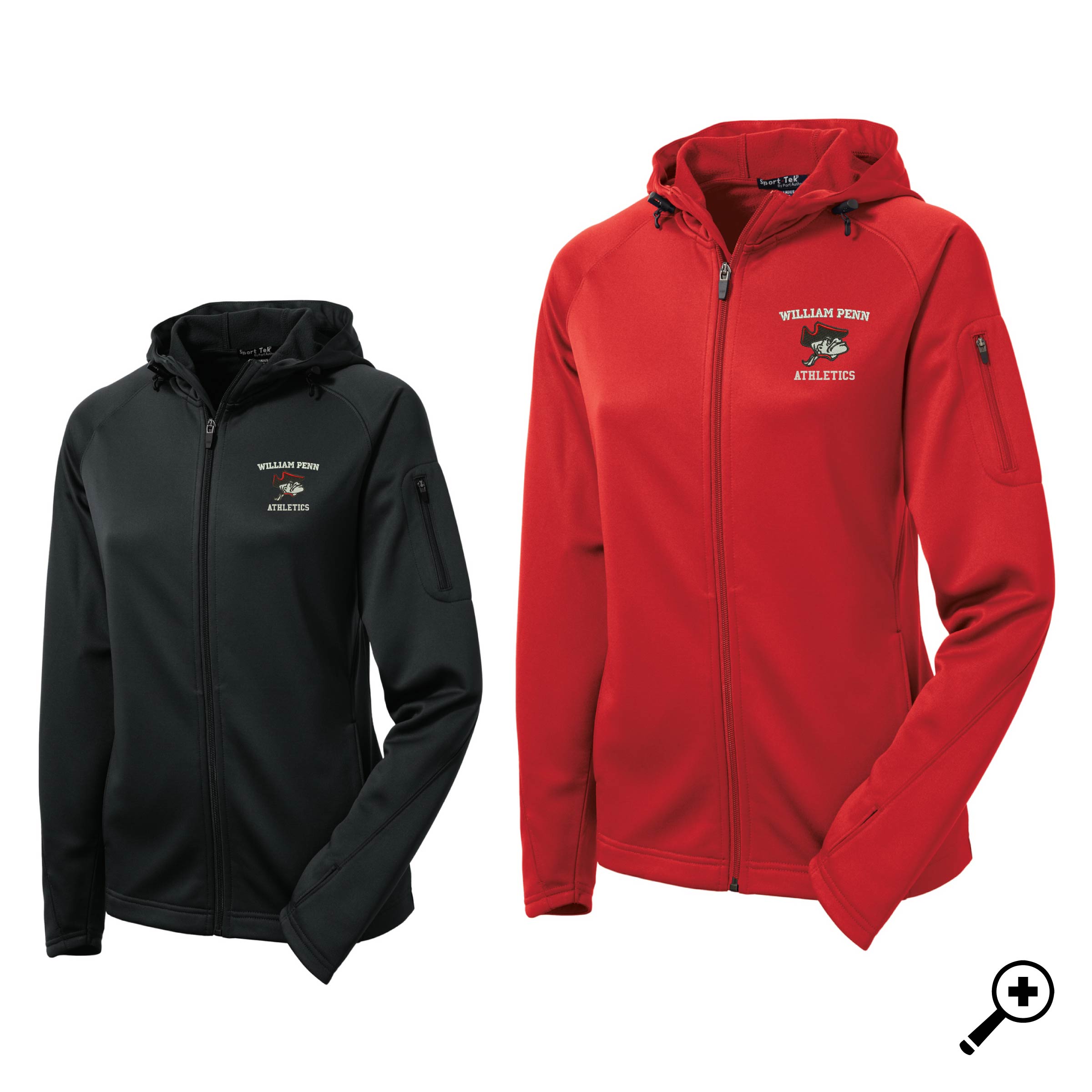 J- L248 Ladies Sport-Tek Tech Fleece Full-Zip Hooded Jacket