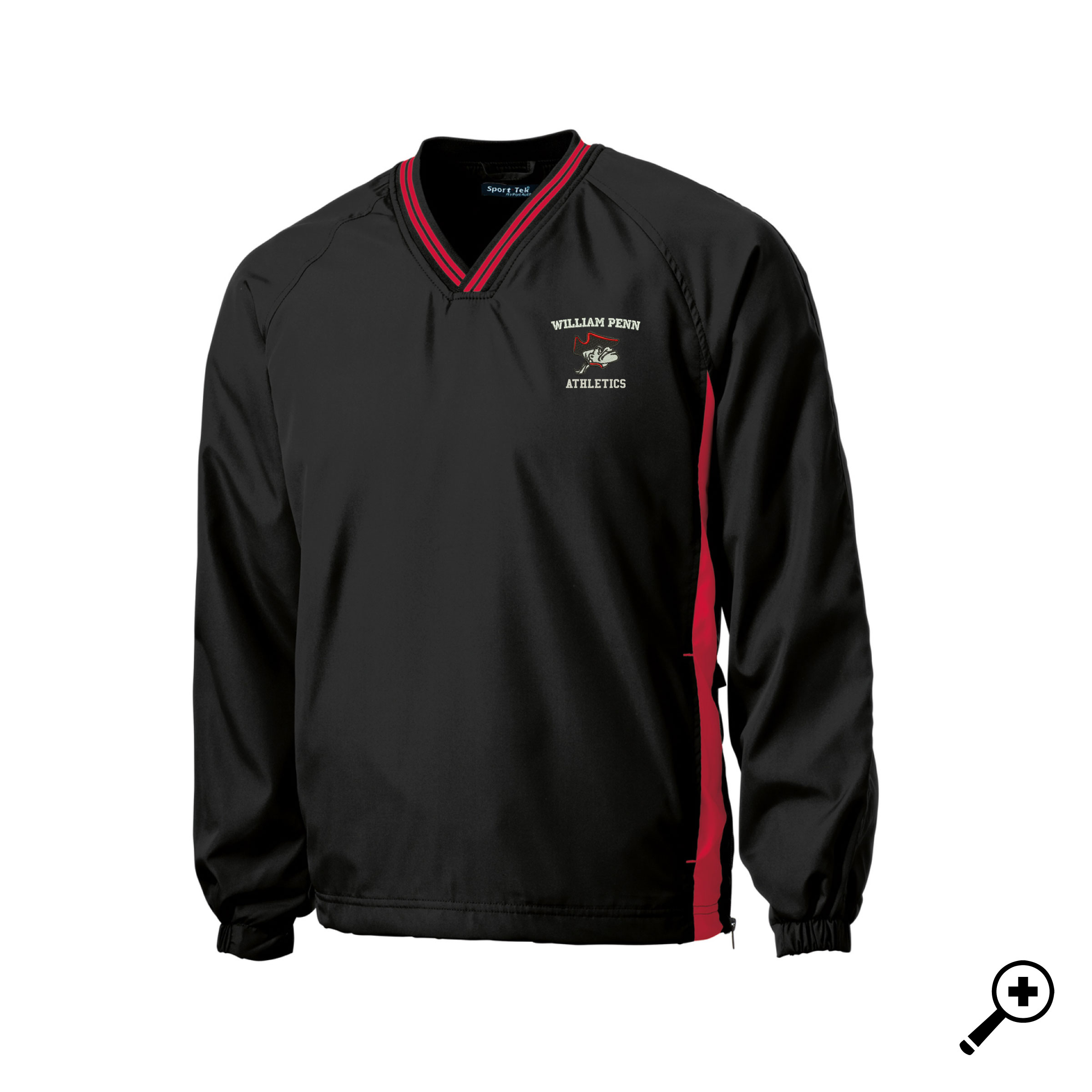 N- JST62 Unisex Sport-Tek V-Neck Raglan Wind Shirt