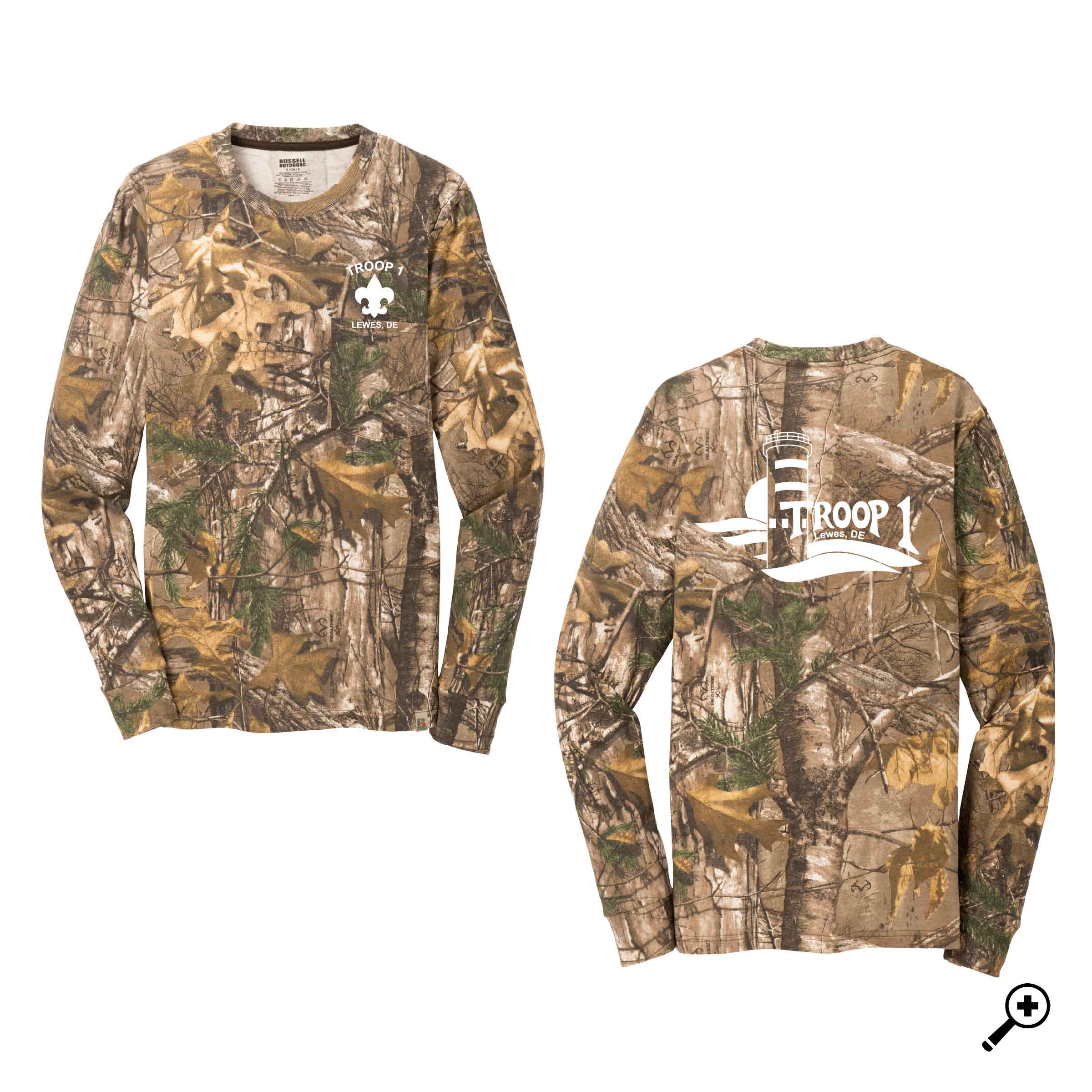 G- S020R ADULT Camo Long Sleeve Pocket T-Shirt