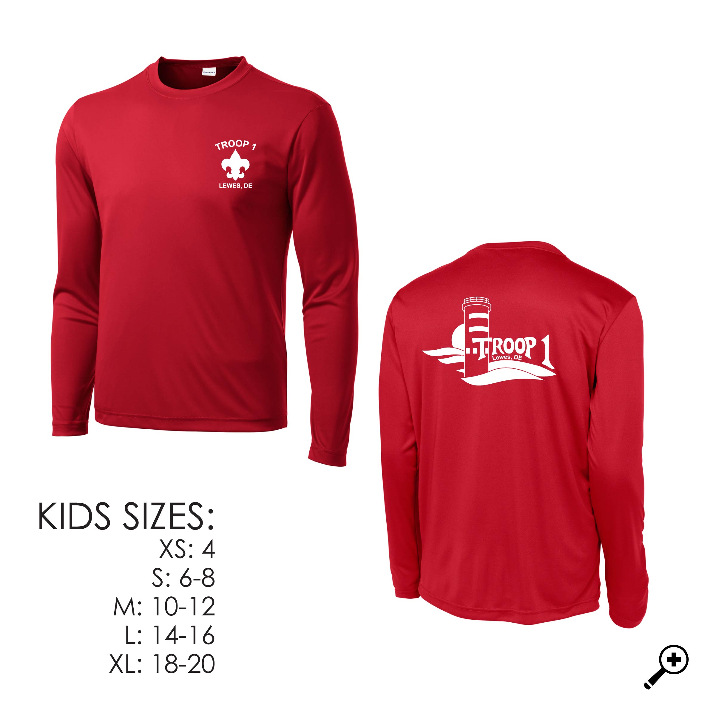 S- YST350LS YOUTH 100% Polyester Long Sleeve Tee