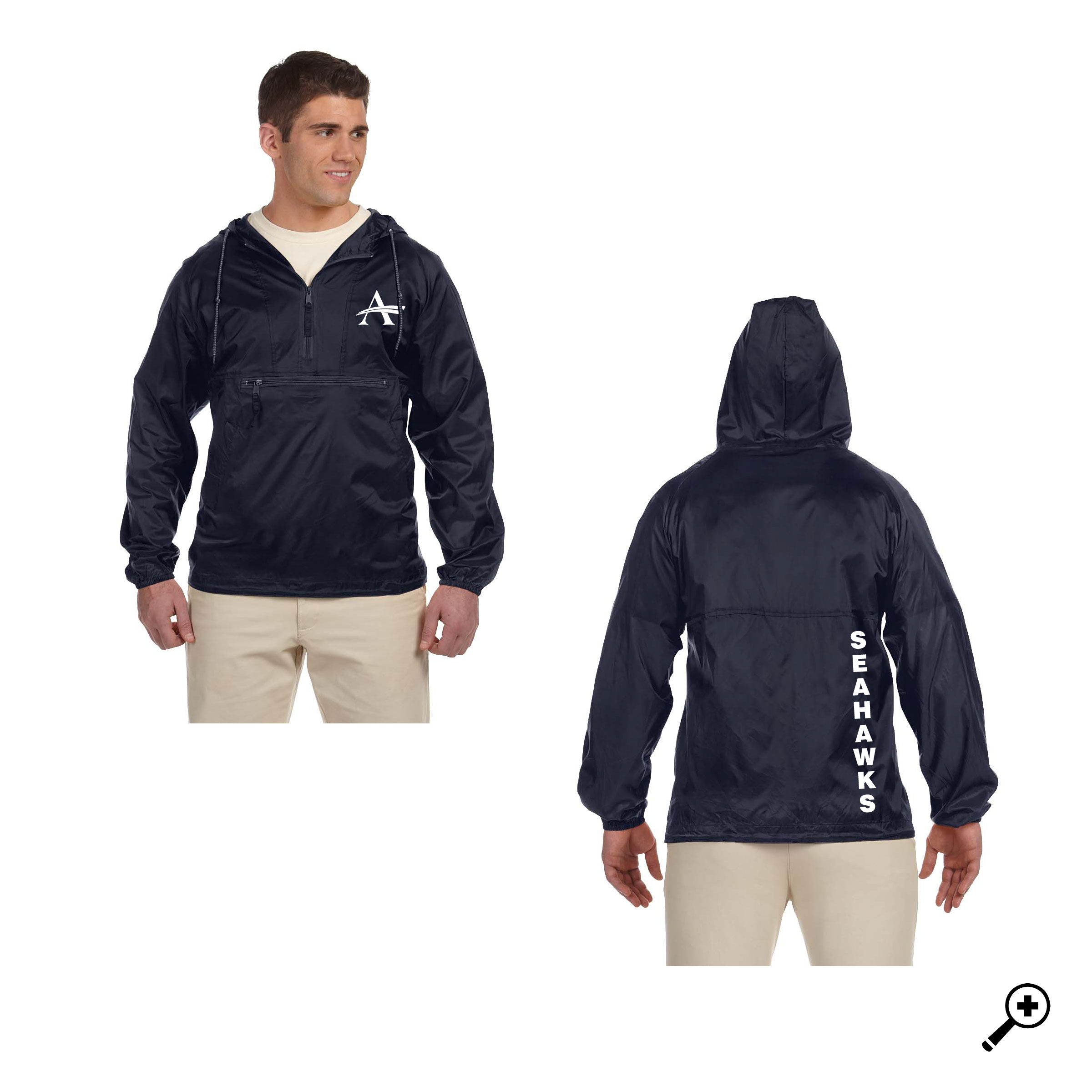 F- M750 ADULT Hooded Packable Wind Jacket