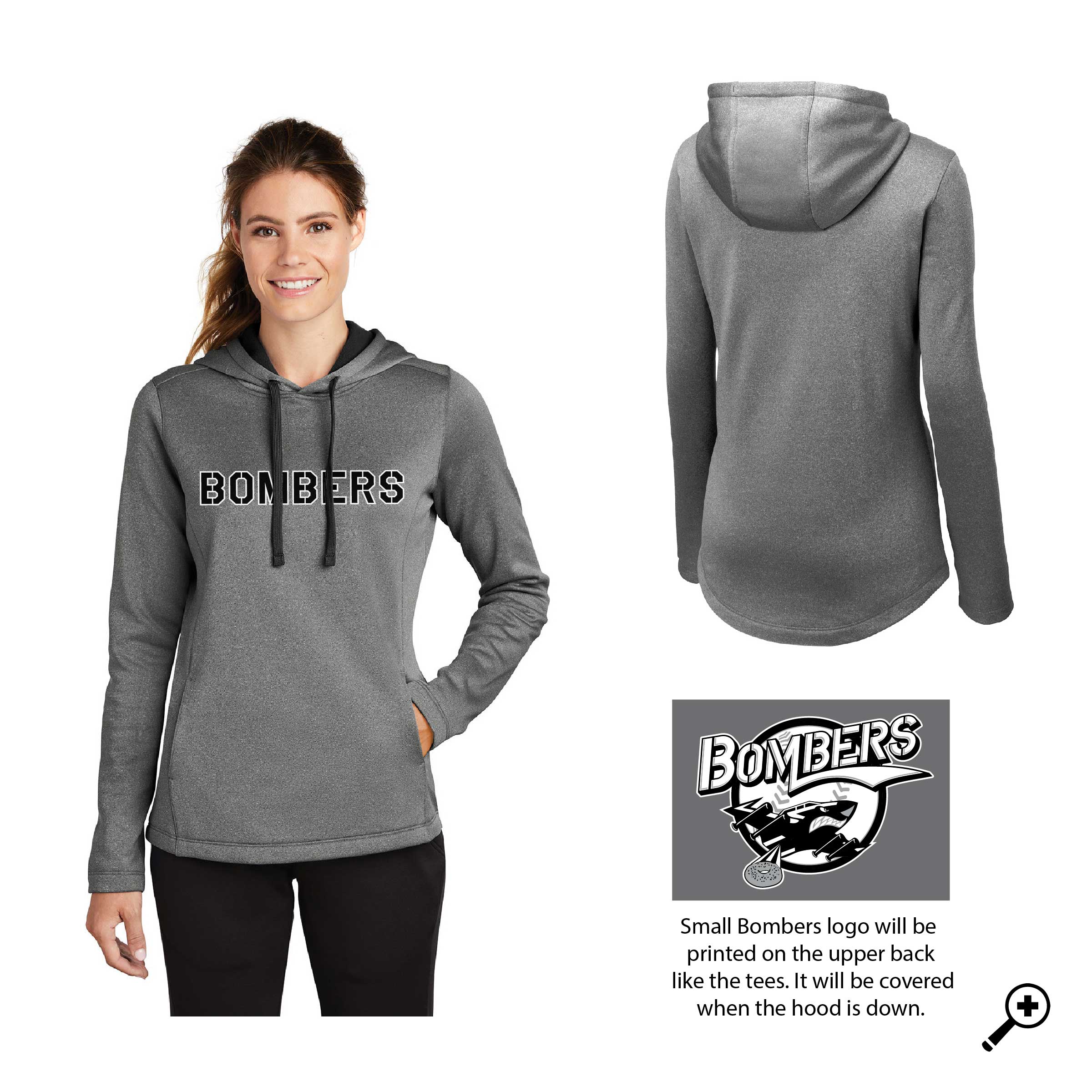 N- LST264 LADIES Sport-Tek Heather Fleece Hooded Pullover