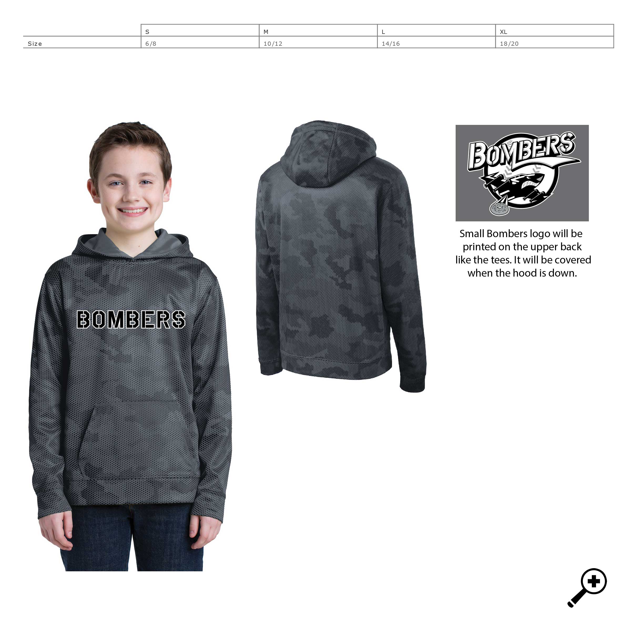 U- YST240 YOUTH Sport-Tek CamoHex Hooded Pullover