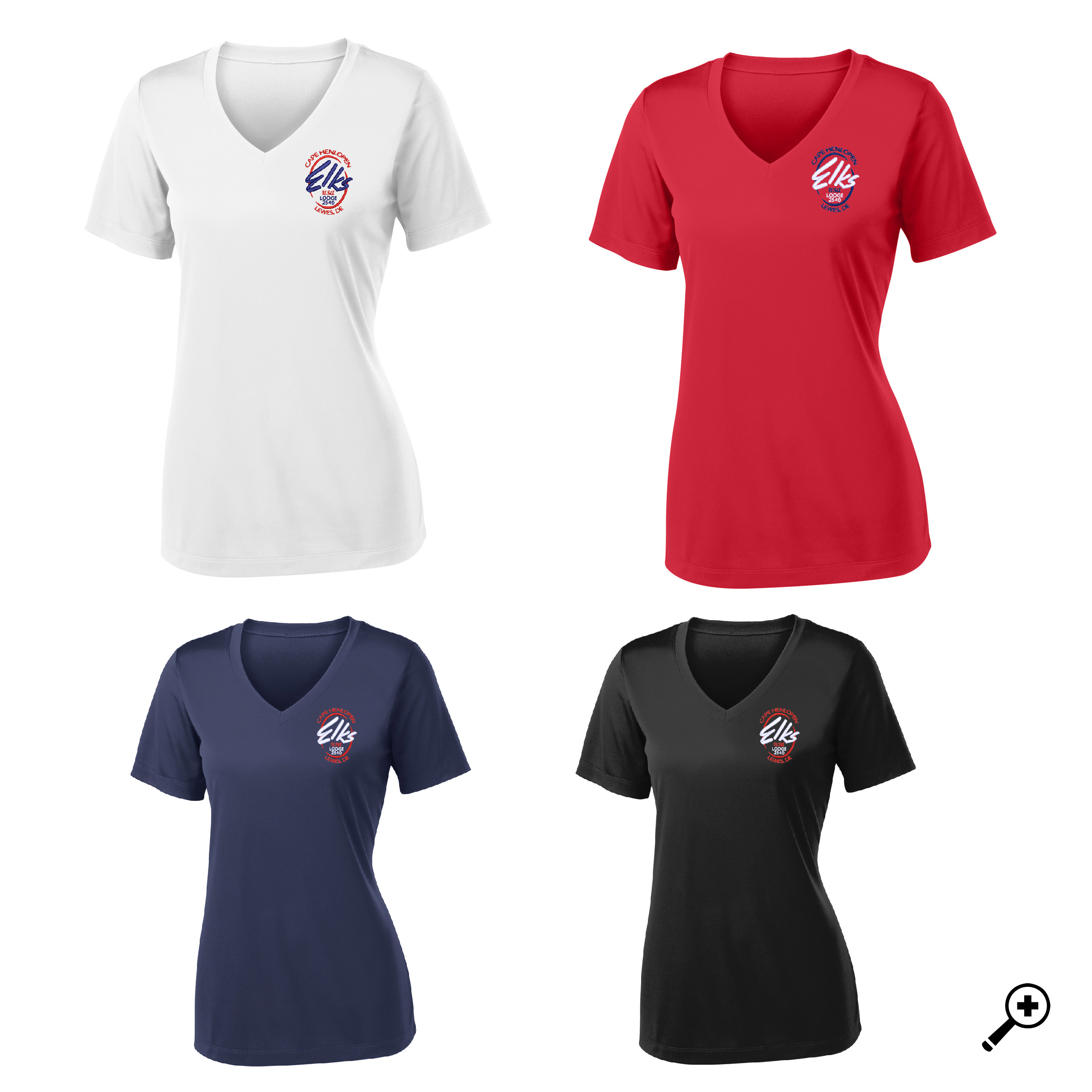 E- LST353 Sport Tek Ladies Polyester Short Sleeve V-Neck Tee