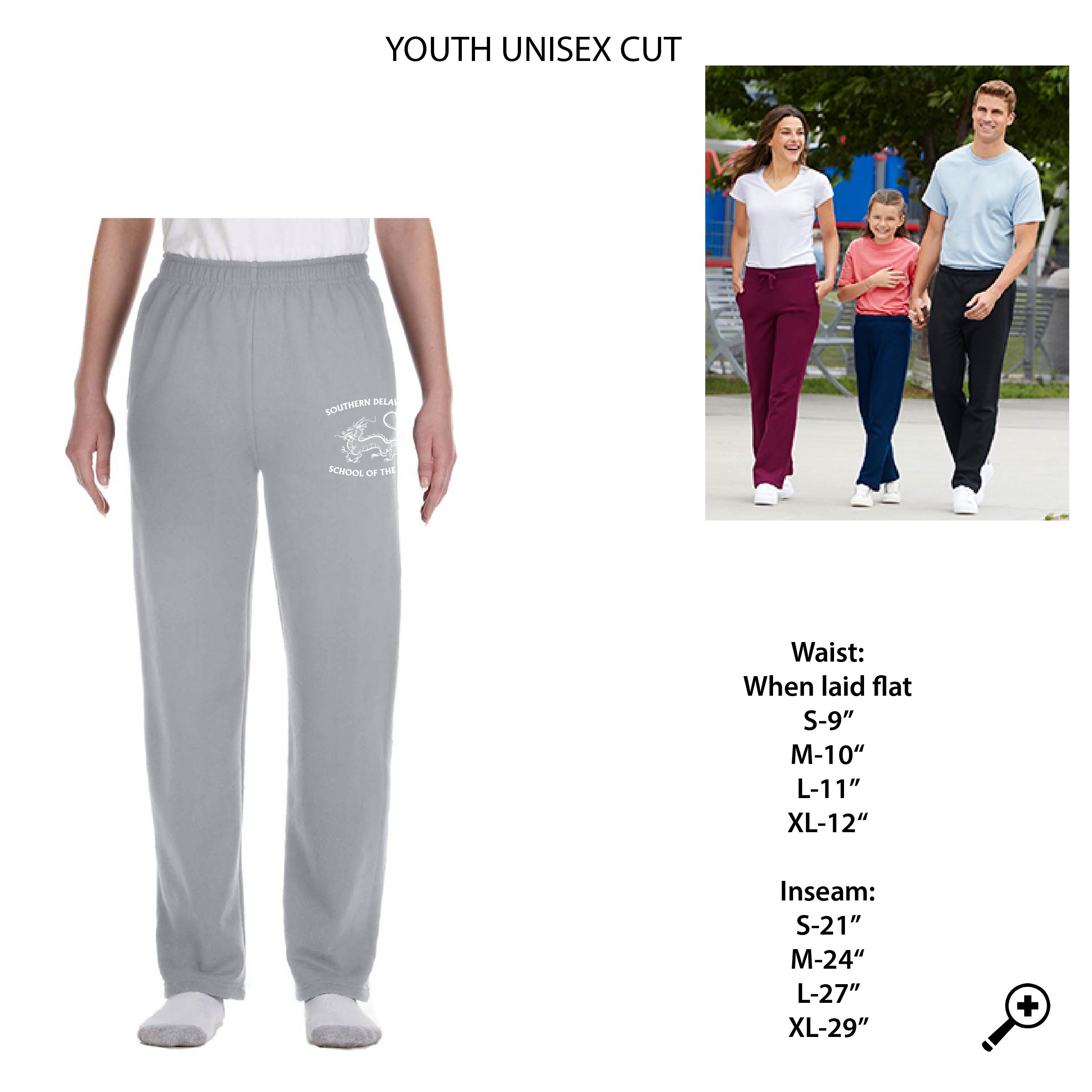 M- 974Y YOUTH Jerzees Open Bottom Sweatpants