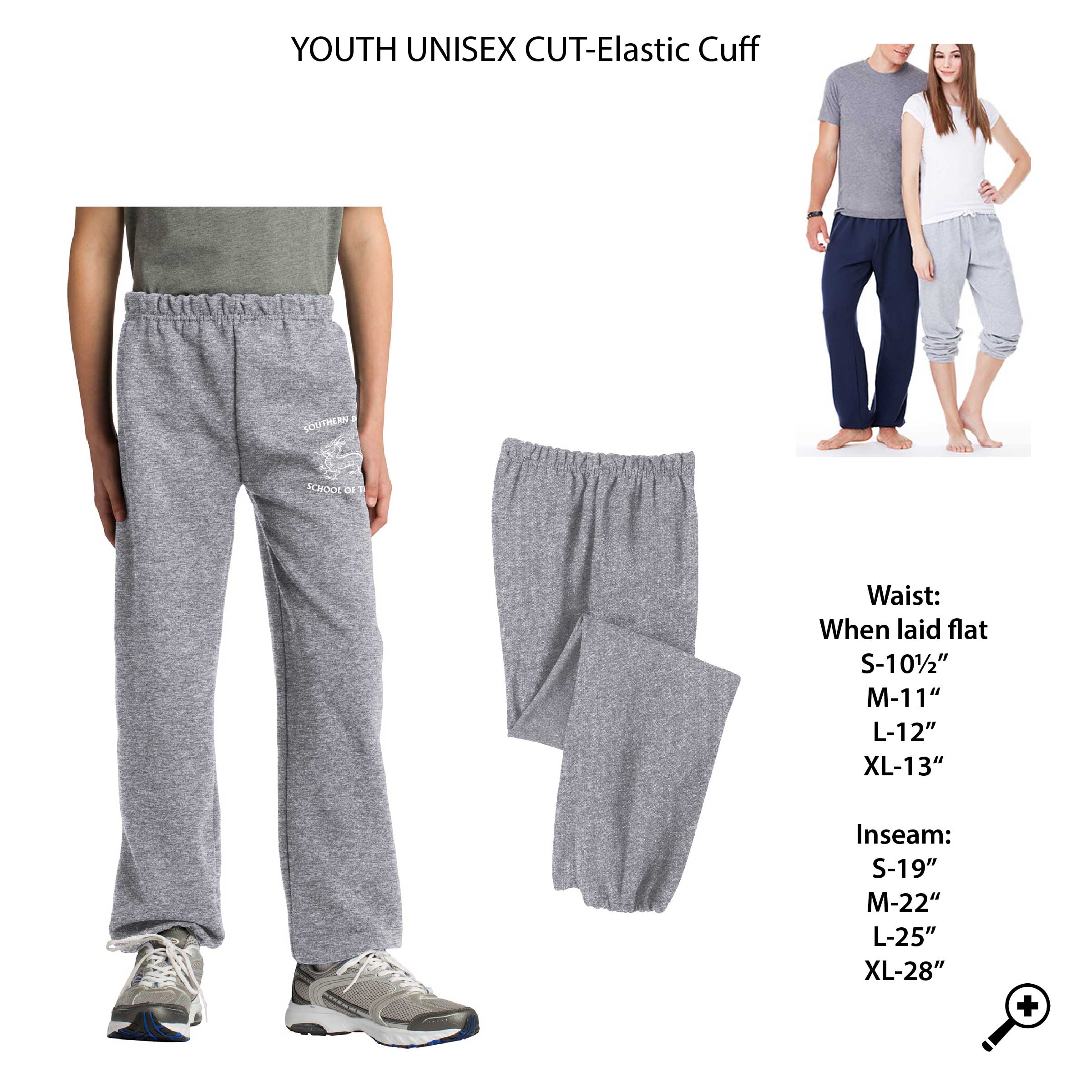 Q- 18200B YOUTH Gildan Elastic Cuff Sweat Pants