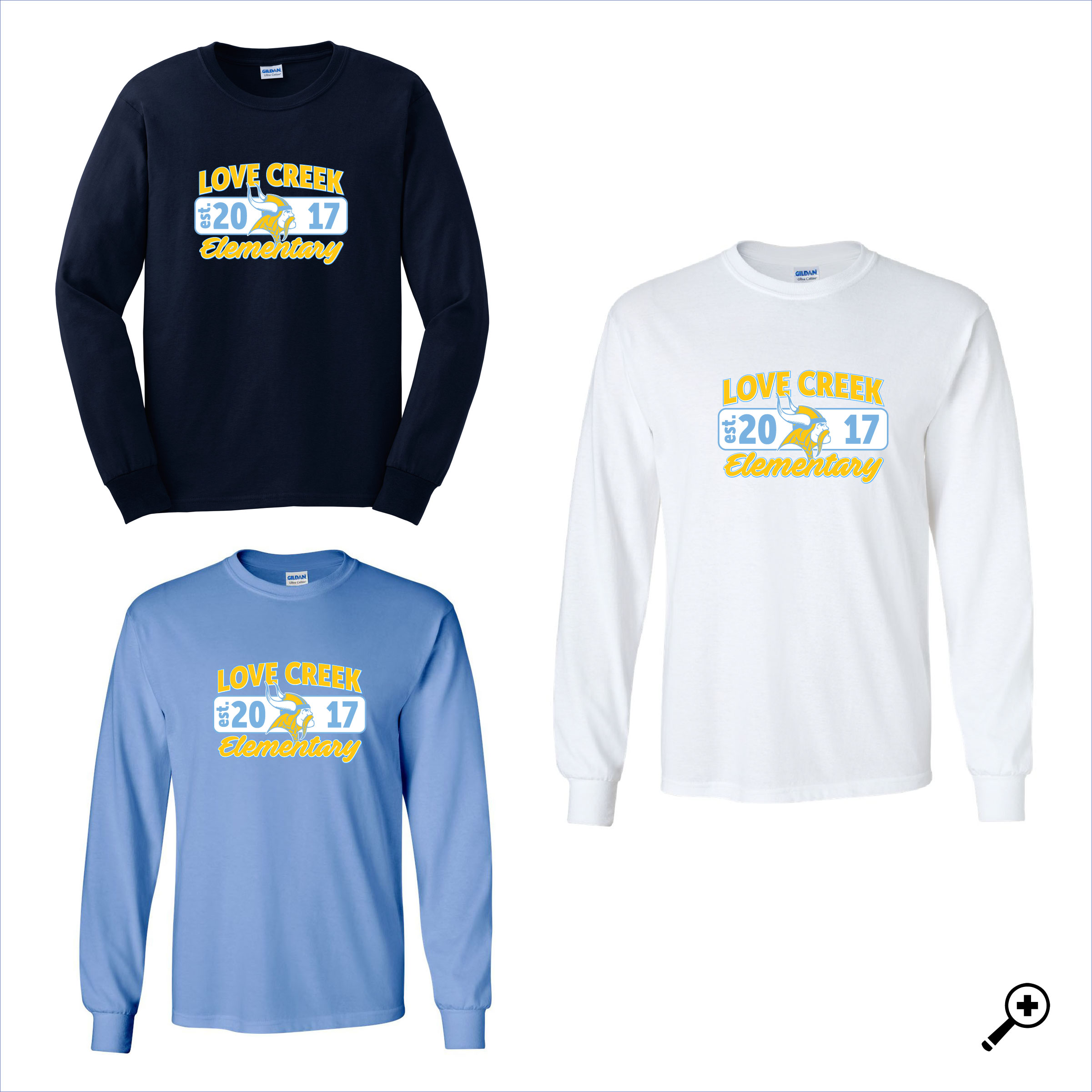 B- ADULT 2400 Viking Design Long Sleeve Tee