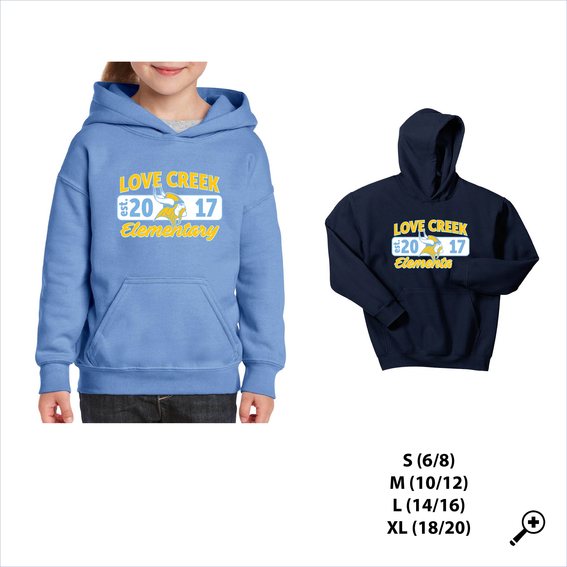 F- YOUTH 18500B Viking Design Hooded Sweatshirt