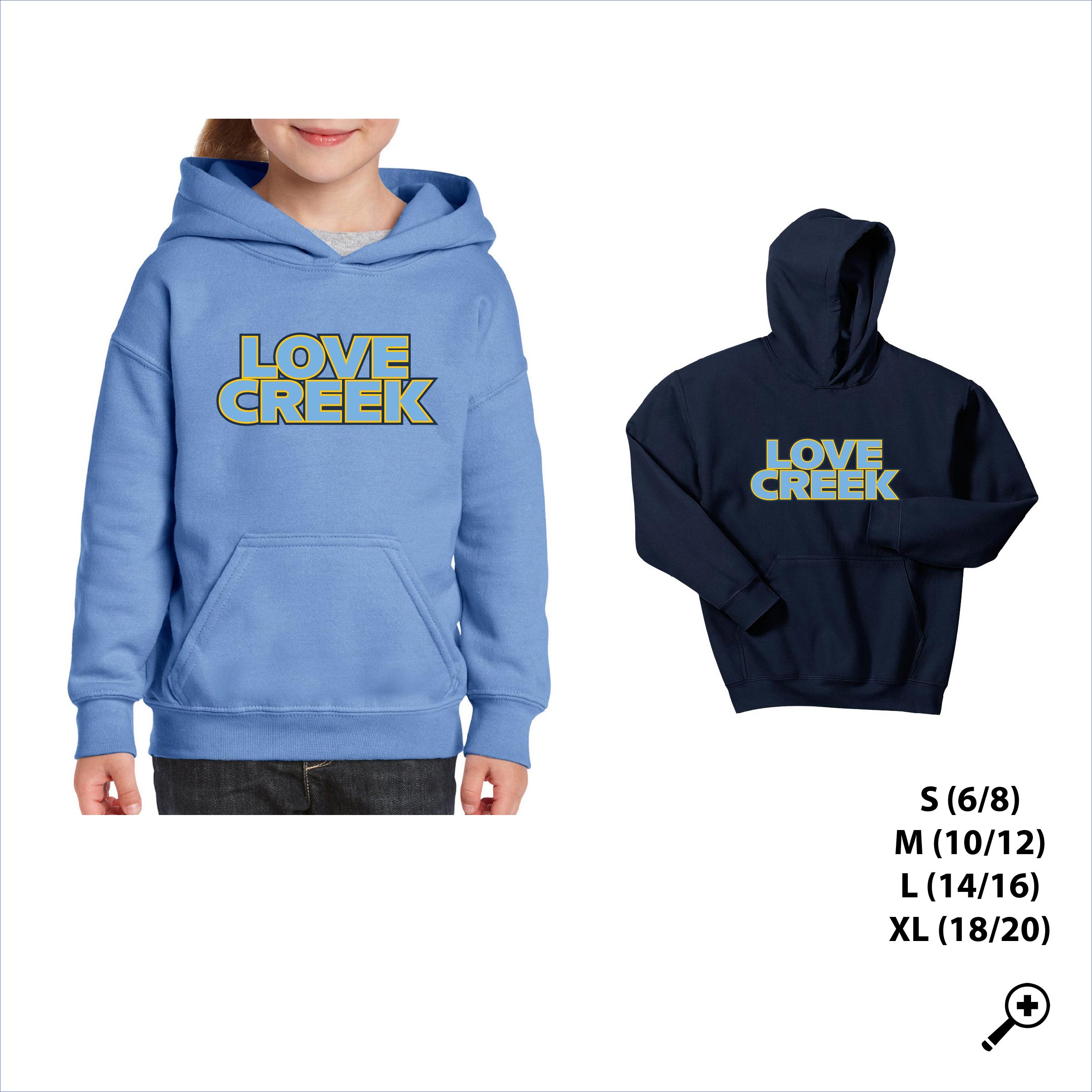 L- YOUTH 18500B Text Design Hooded Sweatshirt