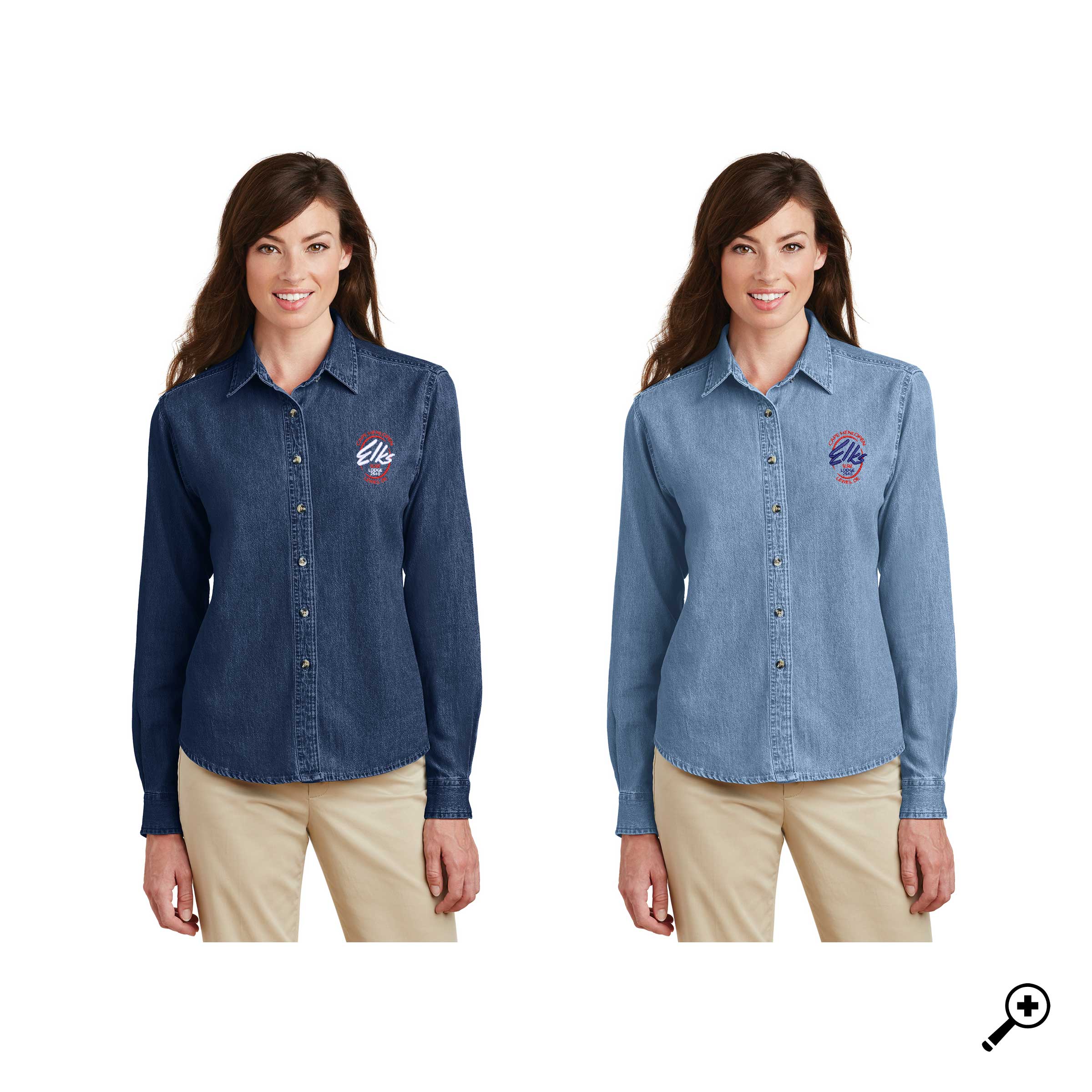 K- LSP10 LADIES Port & Company Long Sleeve Denim Shirt