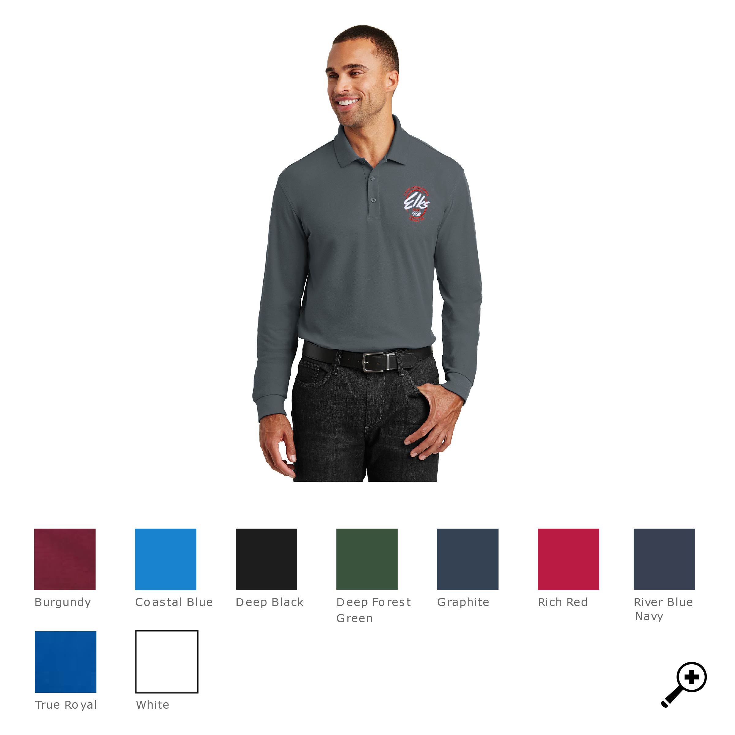 E- K100LS MENS Port Authority Long Sleeve Polo