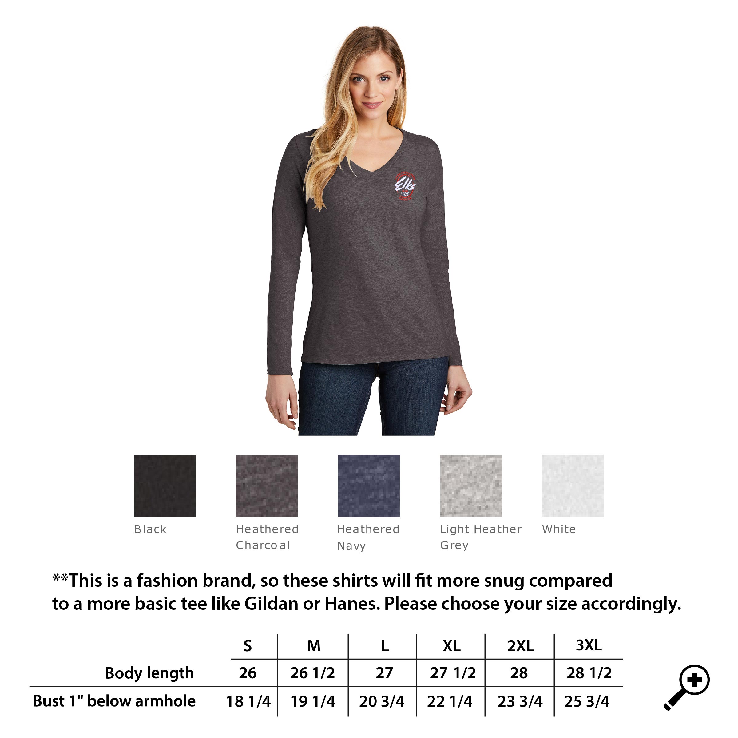 B- DT6201 LADIES District Cotton Long Sleeve Tee