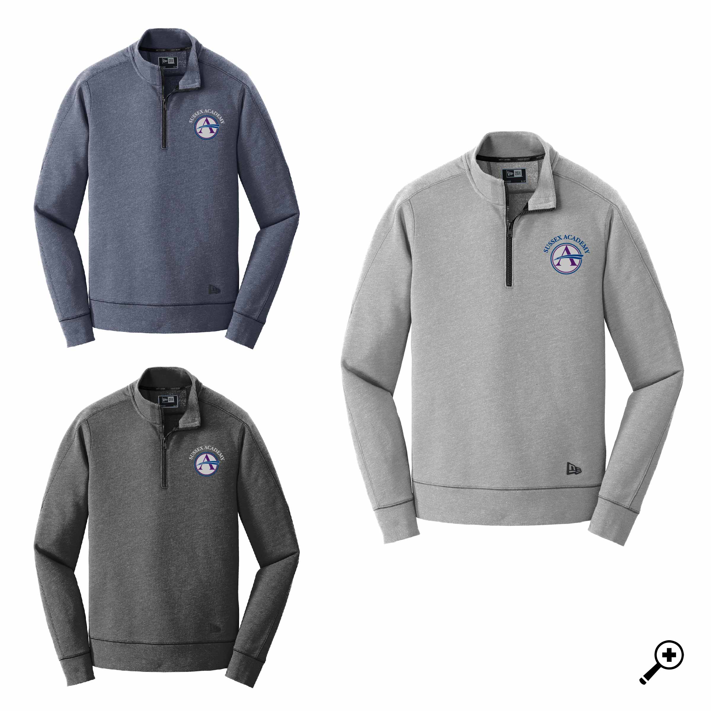 G- NEA512 New Era Tri-Blend Fleece 1/4-Zip Pullover