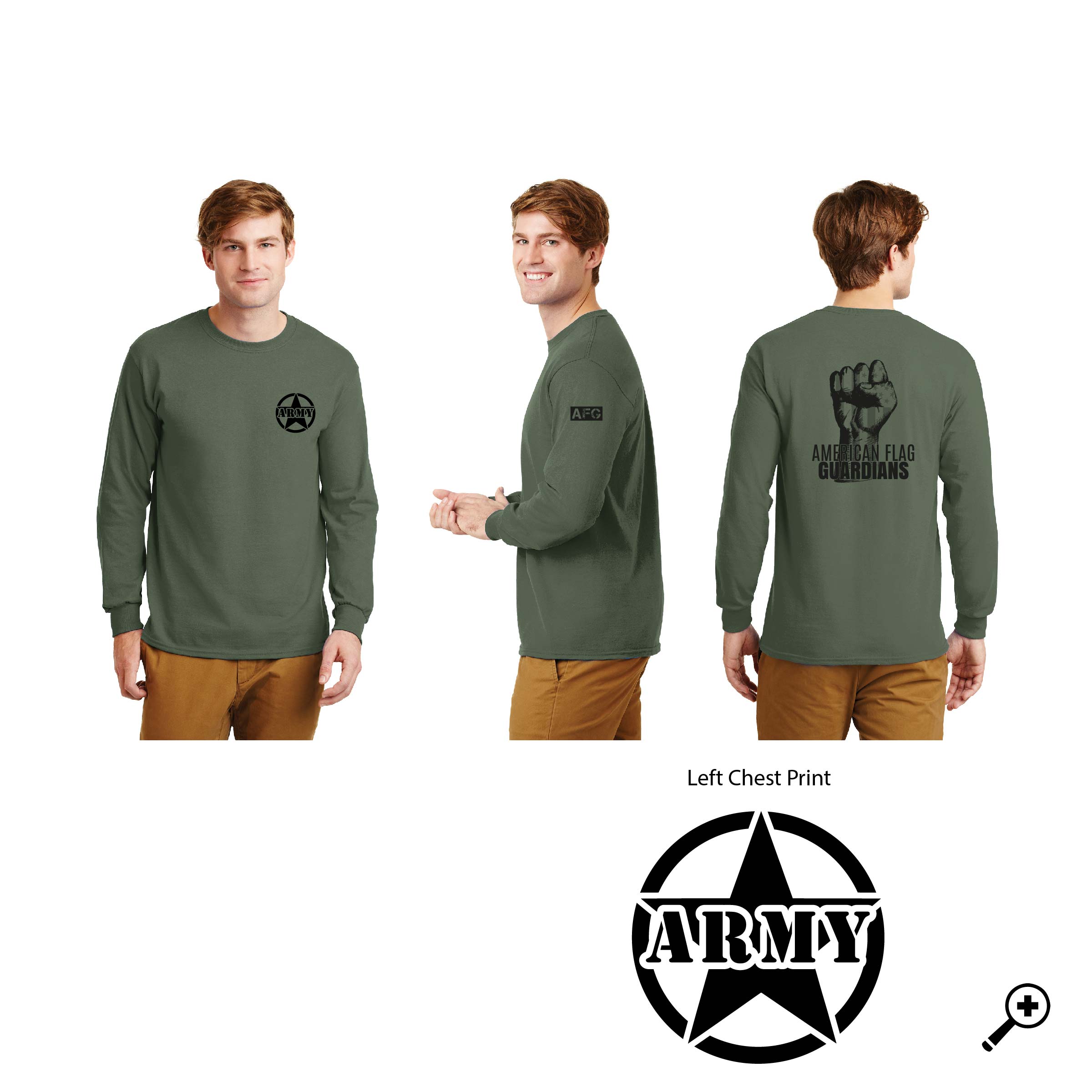 S- ARMY 2400 ADULT Gildan Long Sleeve Tee