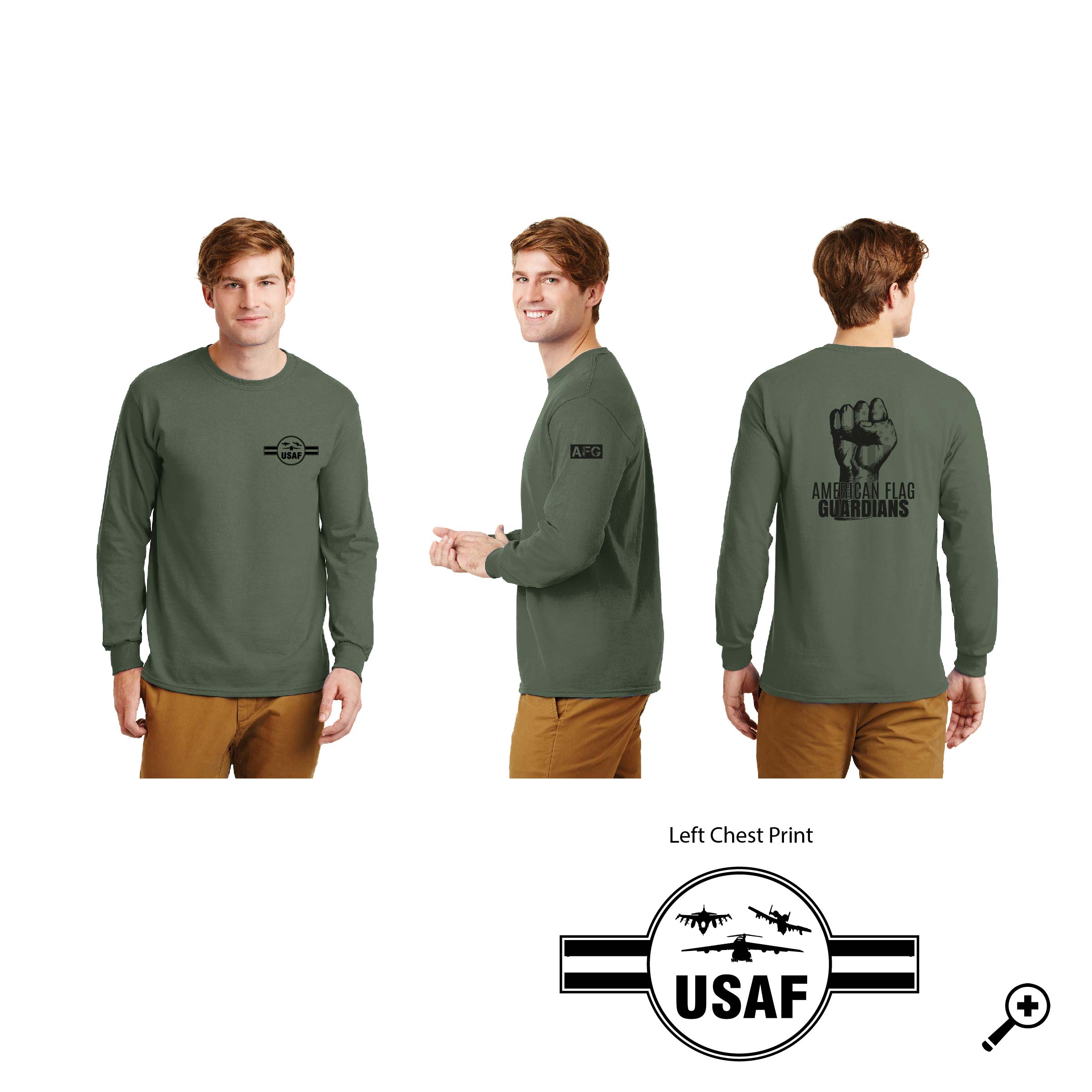 ZG- AIR FORCE 2400 ADULT Gildan Long Sleeve Tee