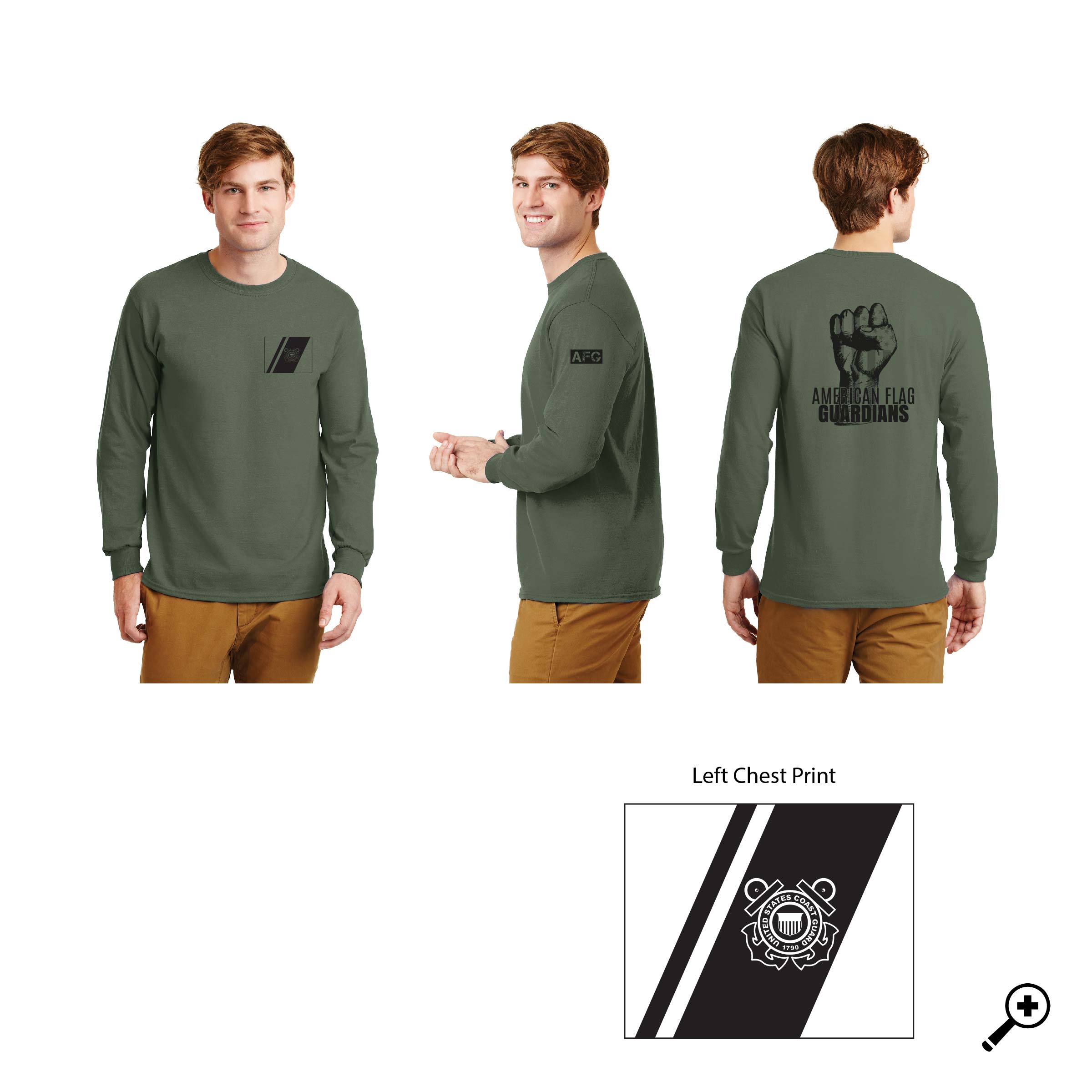 ZK- COAST GUARD 2400 ADULT Gildan Long Sleeve Tee