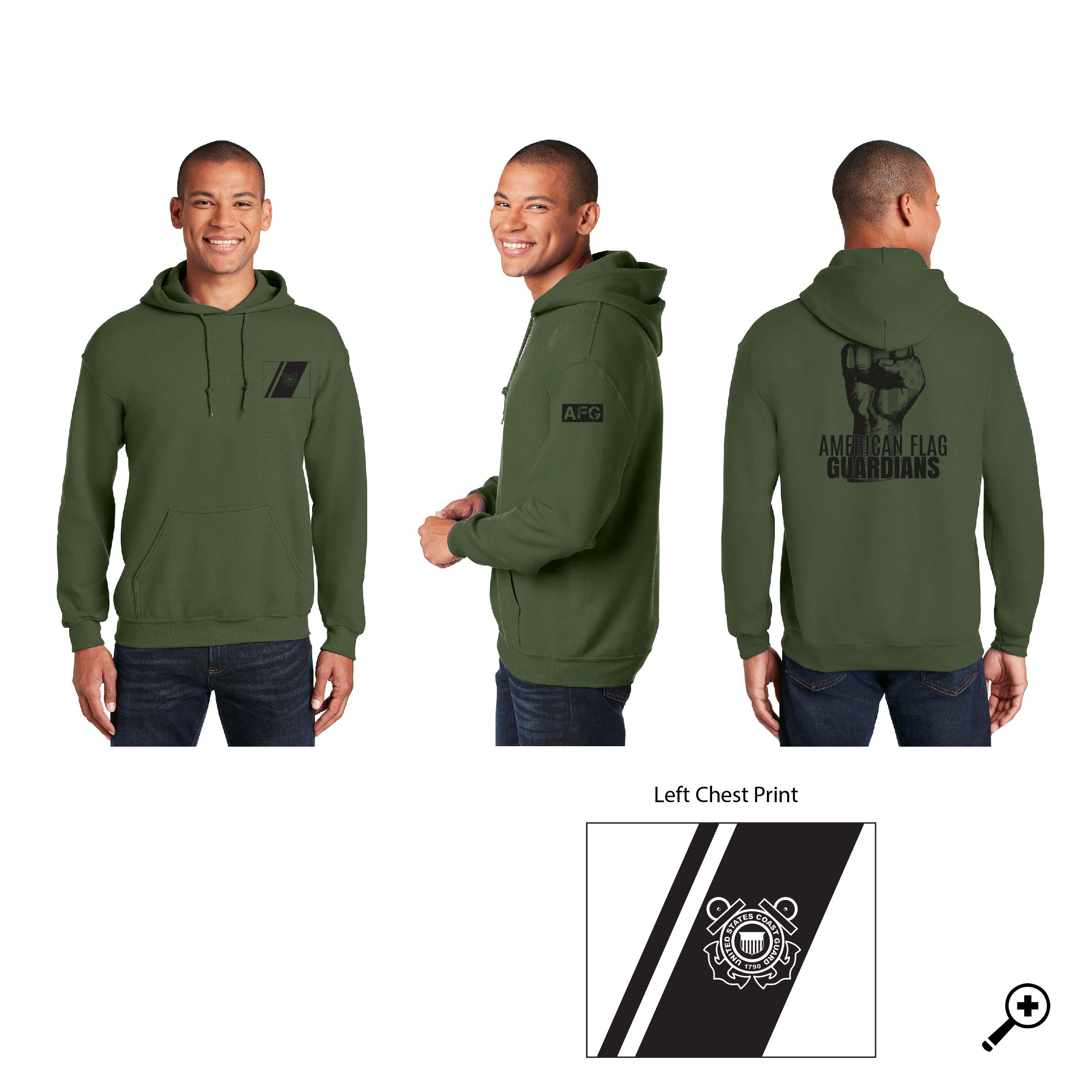 ZL- COAST GUARD 18500 ADULT Gildan Hooded Sweatshirt