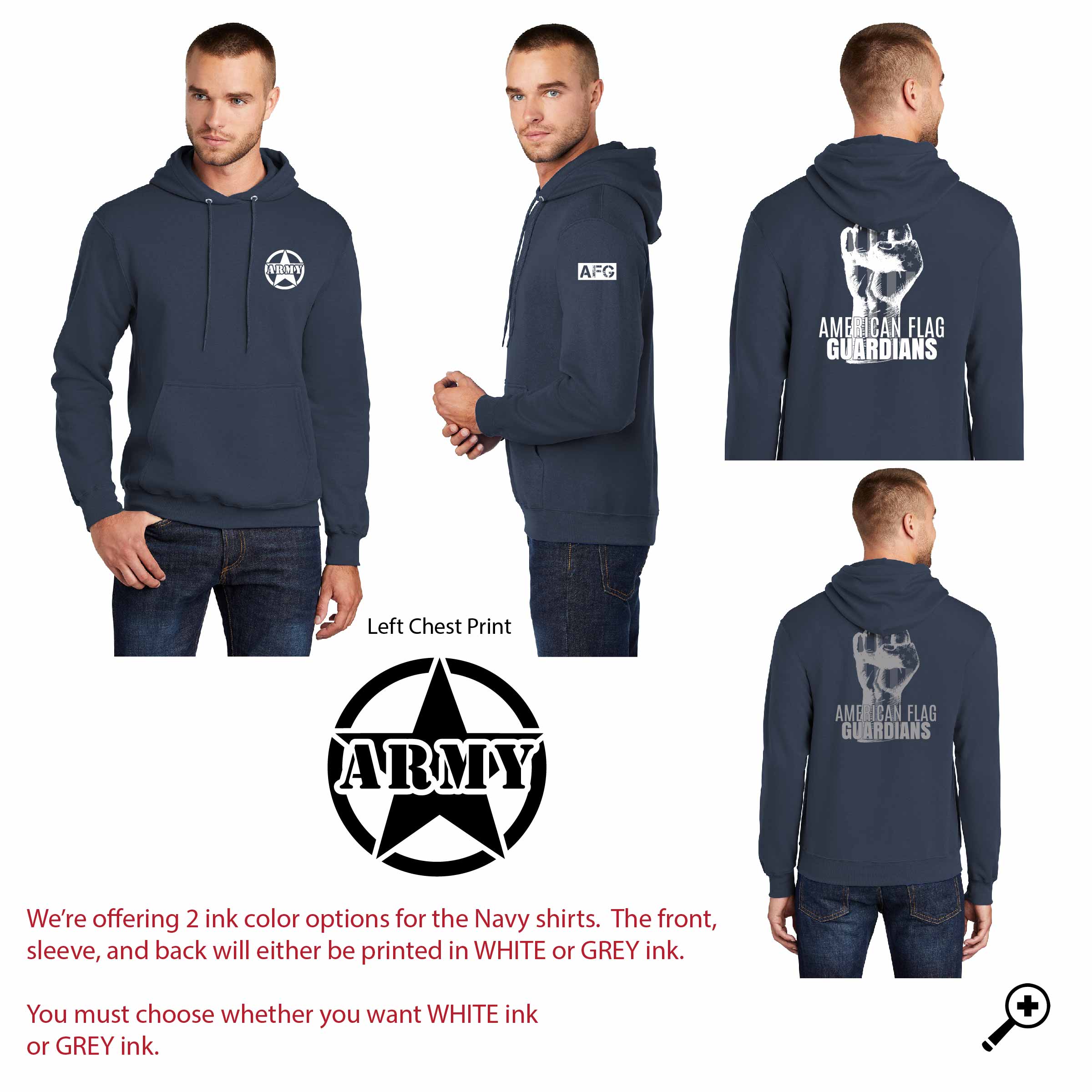 U- ARMY PC78H ADULT Port & Company Hooded Sweatshirt