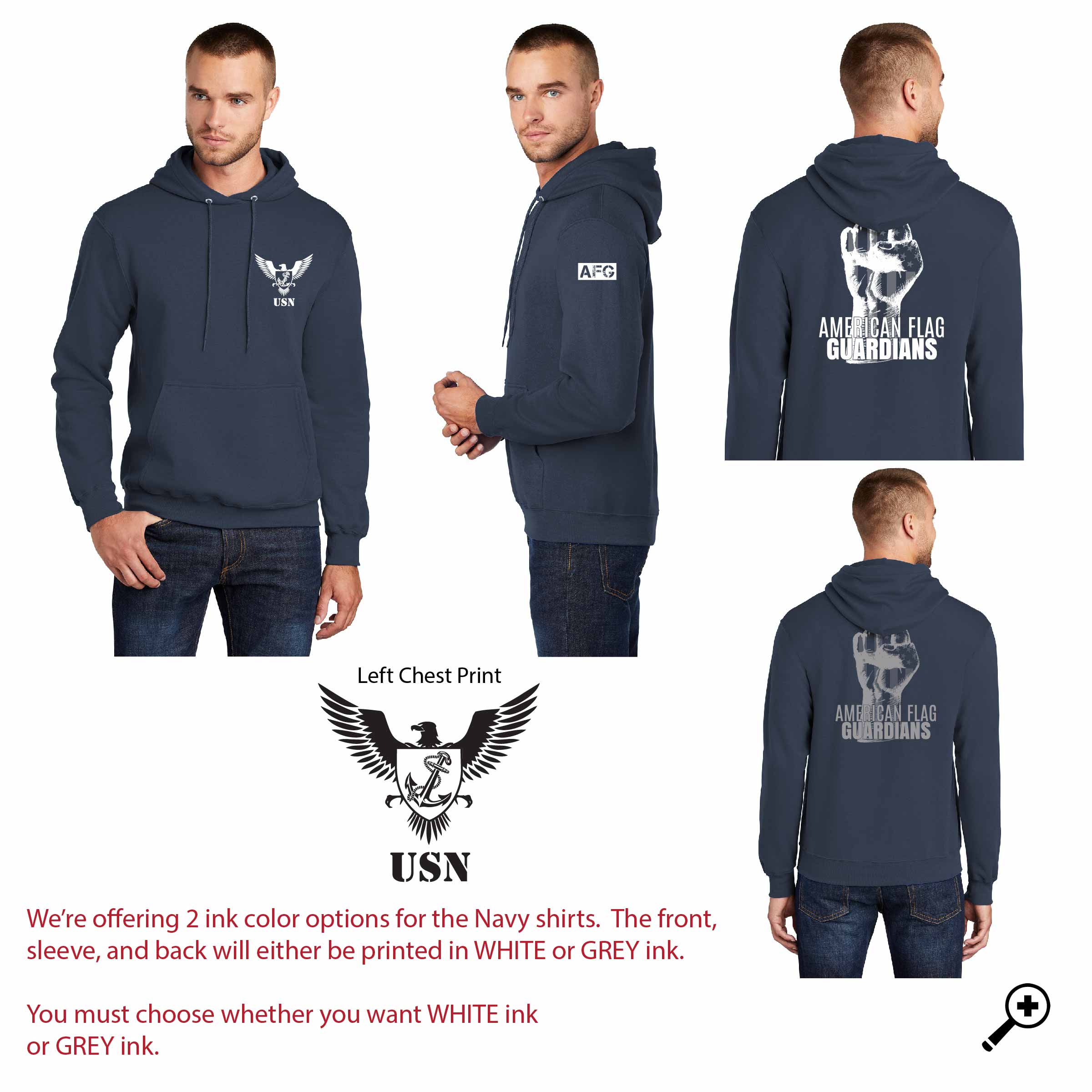 ZA- NAVY PC78H ADULT Port & Company Hooded Sweatshirt