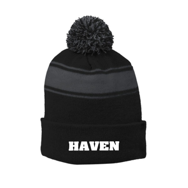 15 - Sportek STC28 striped pom pom beanie