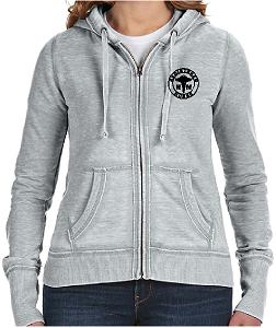D7 JA8913 Embroidered J America Ladies Zen Full Zip Fleece Hood