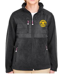 D2 8493 Embroidered Ladies' Fleece Jacket with Quilted Yoke Overlay