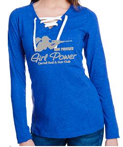 B3 LA3538 GLITTER LAT Ladies' Long-Sleeve Lace Up T-Shirt