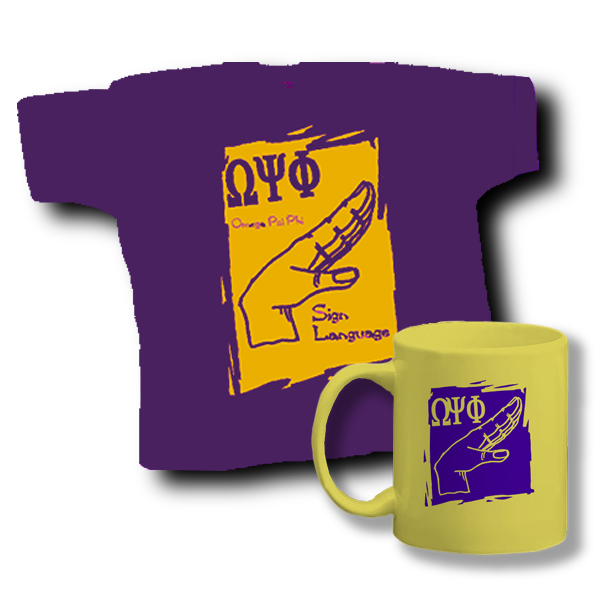 0002 Omega Sign Language Tee Cup Set