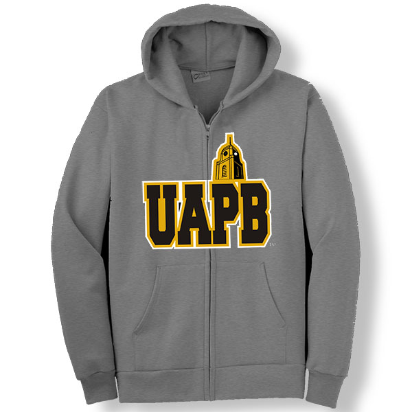 0003 UAPB zipper hoodie - gray -  3 color tower and letters