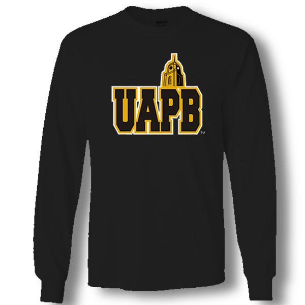 0004 UAPB longsleeve T-shirt - black -  3 color tower and letters