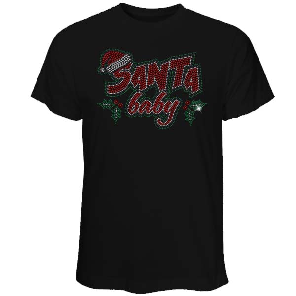 00006 Santa Baby Rhinestones T-shirt