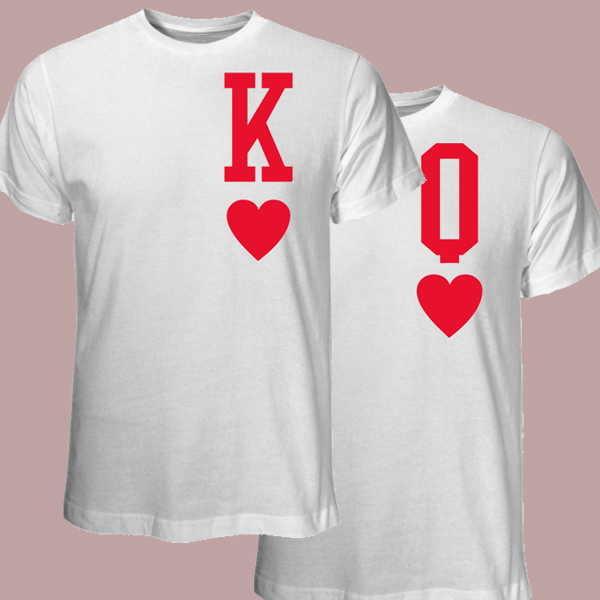 King and Queen Of Hearts t-shirt set