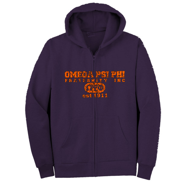030 Omega "Est" Design Zipper Hoodie