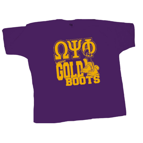002 Omega Gold Boot Design T-shirt