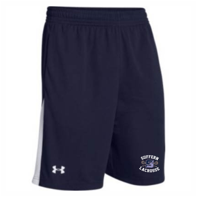 q. UA Qualifier shorts, navy or grey,pockets, moisture wicking