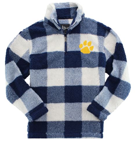 3. Sherpa Fuzzy Plaid 1/4 zip