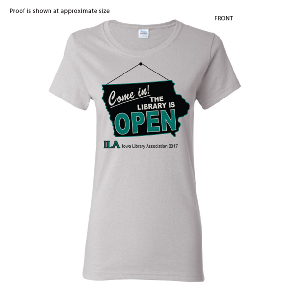 Gildan women's T ice grey full front