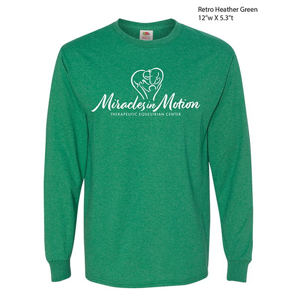 Fruit of the Loom retro heather green long sleeve T 4930R