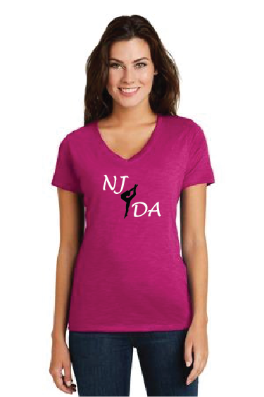 DM3501 District Made® Ladies Super Slub™ V-Neck Tee.