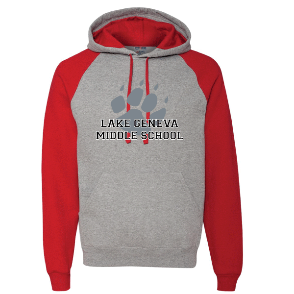 I-(96CR)-Colorblocked Hooded Sweatshirt- EMB & APP Logo W