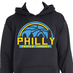 Philly Triple Threat Black Heavy Dri Fit Hoodie