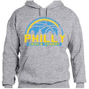 Philly Triple Threat Grey Cotton Hoodie