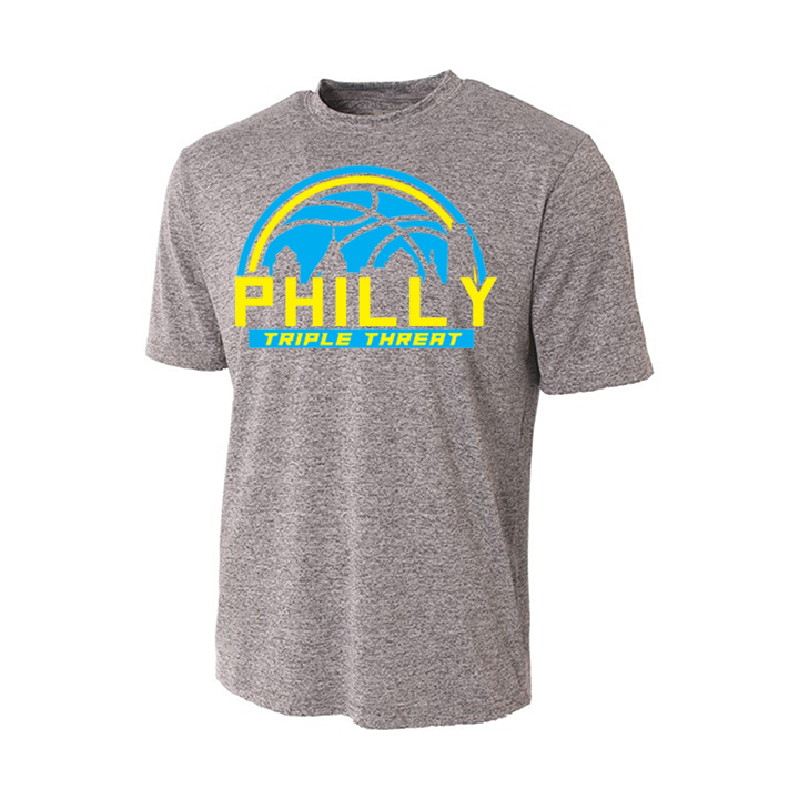 Philly Triple Threat Short Sleeve Dry Fit Heather Gray