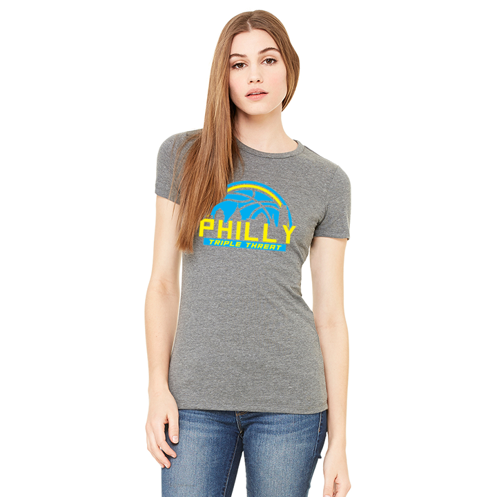 Philly Triple Threat Women's Tshirt Heather Gray