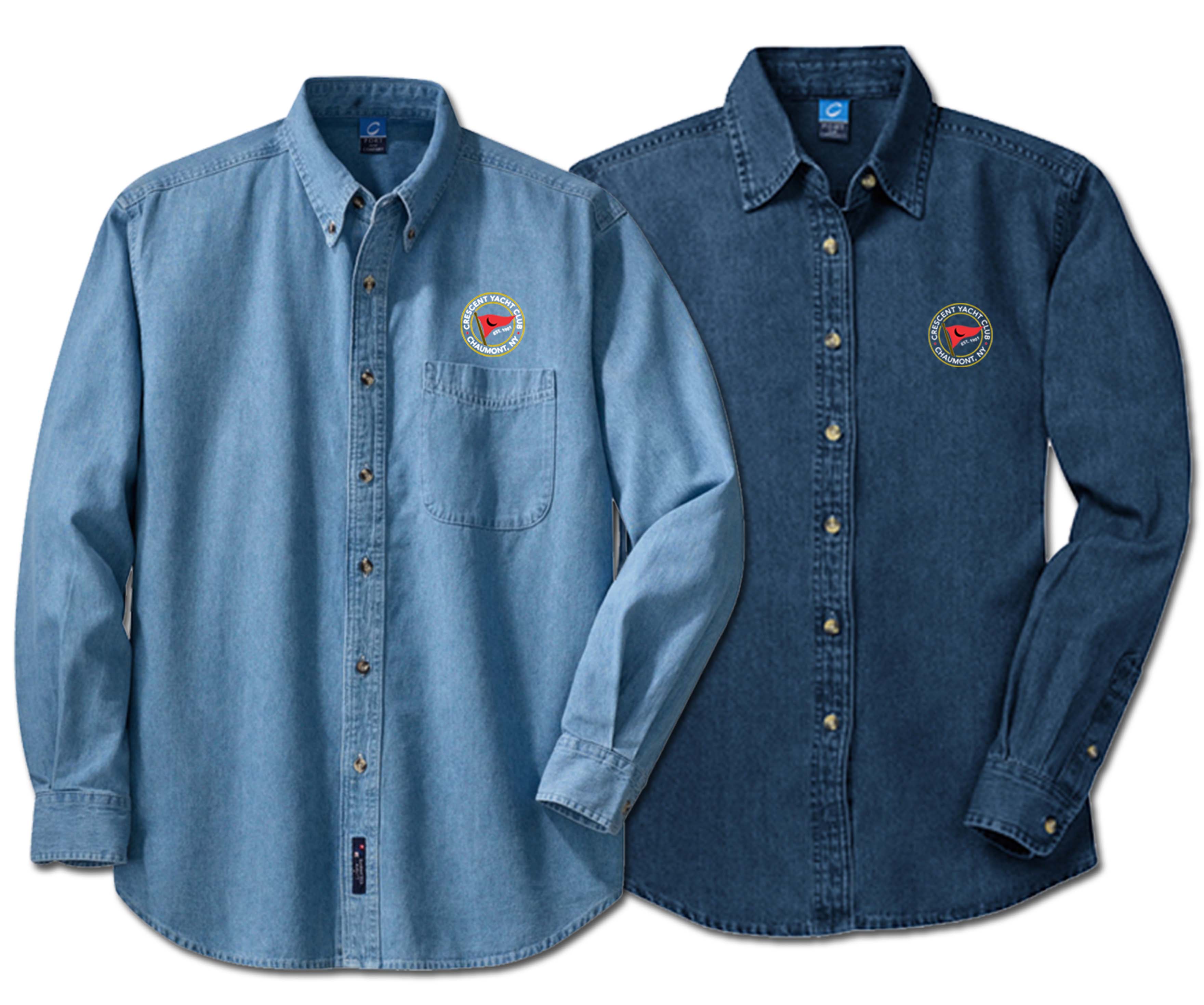 Men's and Women's Long Sleeve Denim Shirt