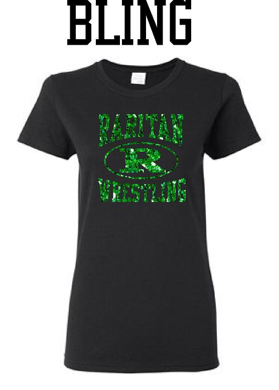 5V00L GLITTER womens short sleeve vneck tshirt