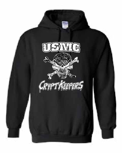 14 18500 Black Hooded USMC Sweatshirt