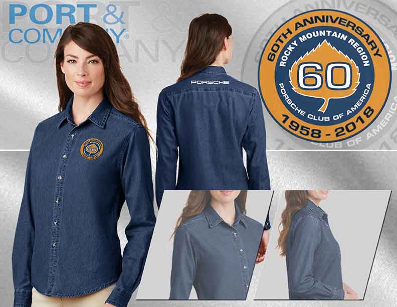 LSP10  Port & Company  - Ladies Long Sleeve Value Denim Shirt