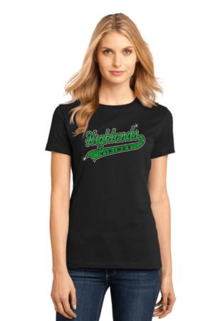 "DM104L" Glitter Vinyl and Rhinestone Ladies T-shirt