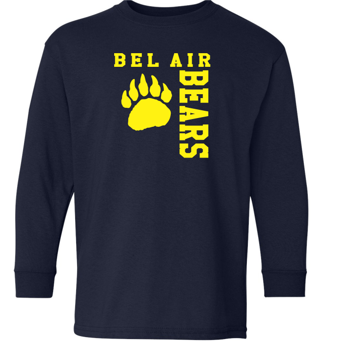 j) G2400 Long Sleeve T Shirt  "BEL AIR BEARS" 